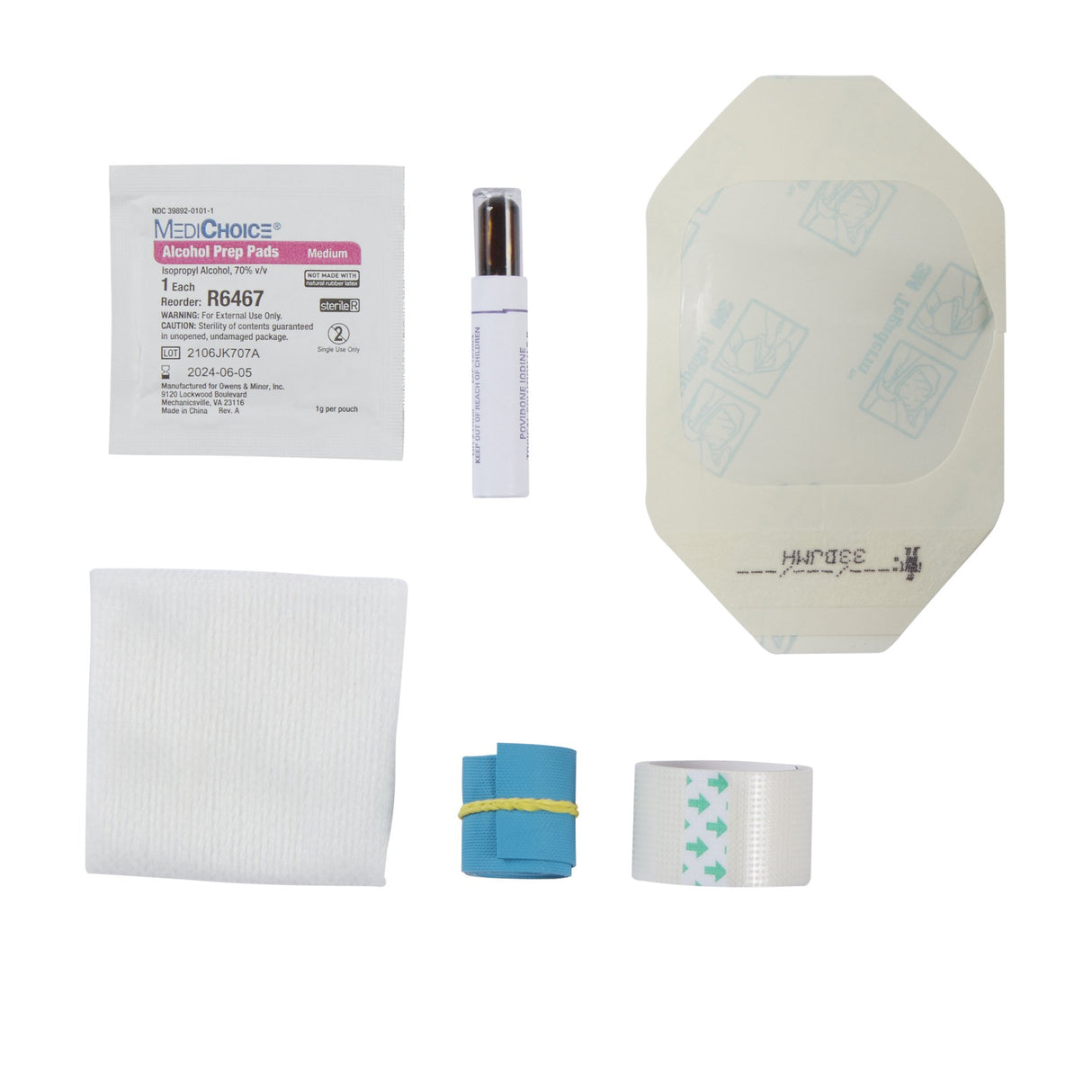 McKesson Sterile IV Start Kit with Tegaderm Dressing PVP Prep Ampule - BeHope