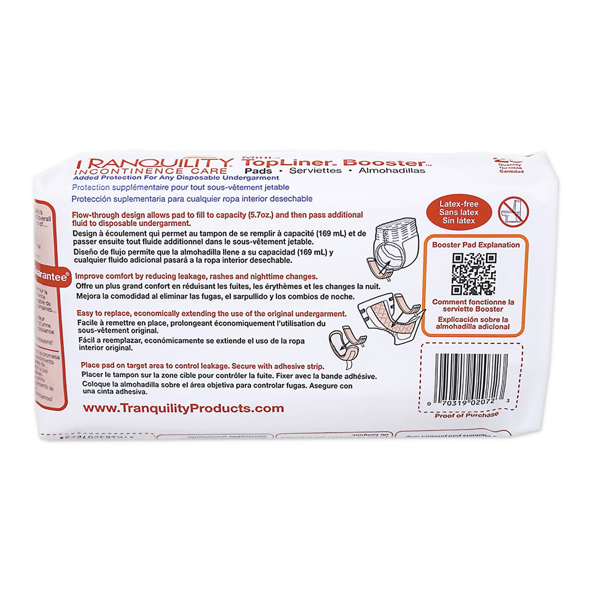 Booster Pad Tranquility TopLiner 2-3/4 X 10-1/2 Inch Heavy Absorbency Super Absorbent Core Mini - BeHope