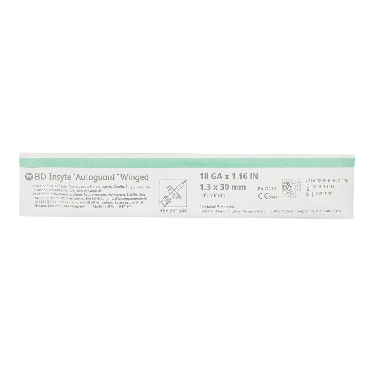 Peripheral IV Catheter Insyte™ Autoguard™ BD Vialon Safety Needle Shielding - BeHope