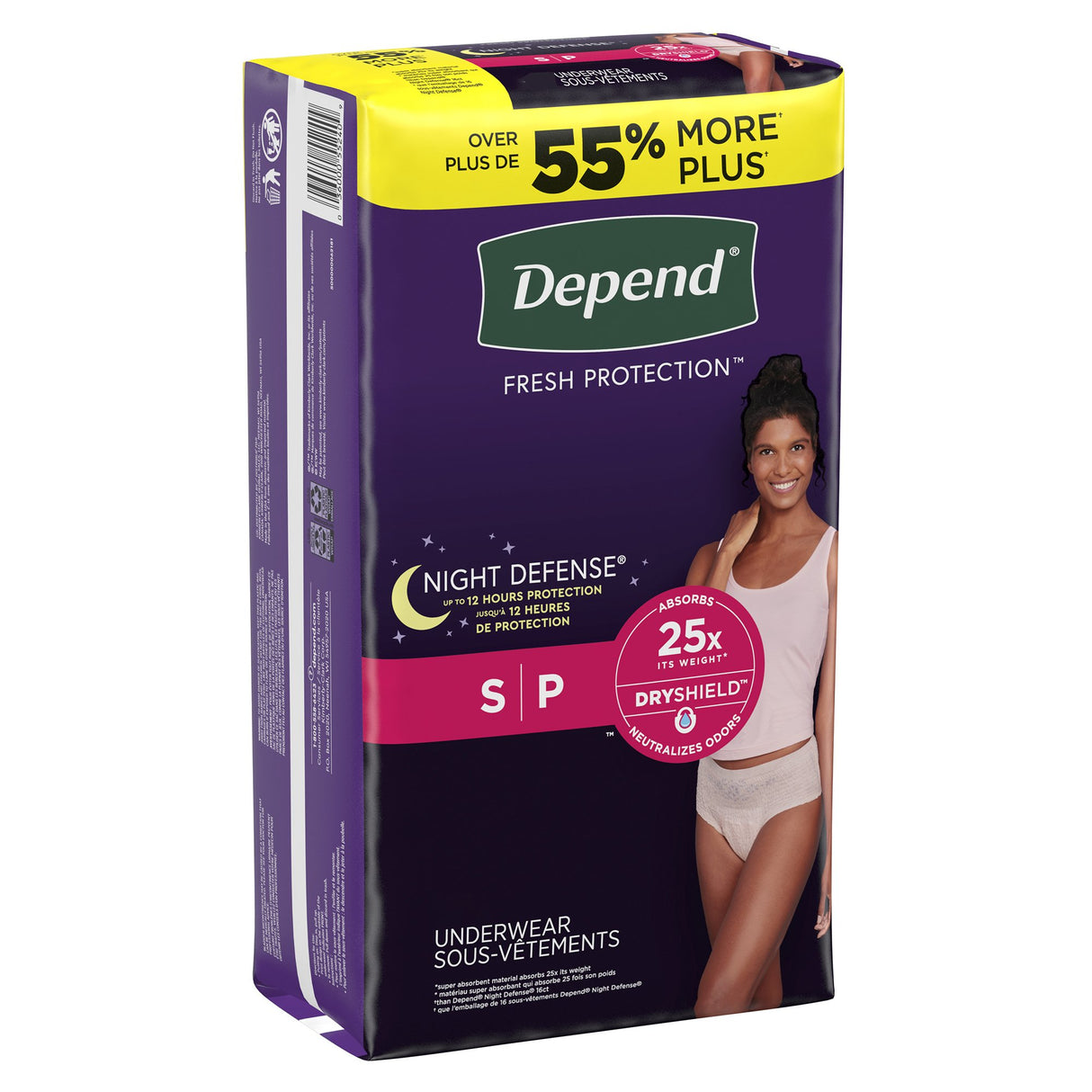 Female Adult Absorbent Underwear Depend® Night Defense® Waistband Style Small Disposable Heavy Absorbency - BeHope