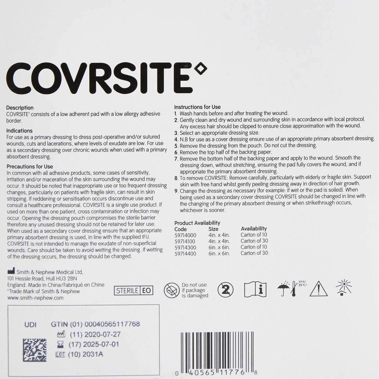 Composite Dressing Covrsite Sterile Water Resistant Secondary Dressing - BeHope