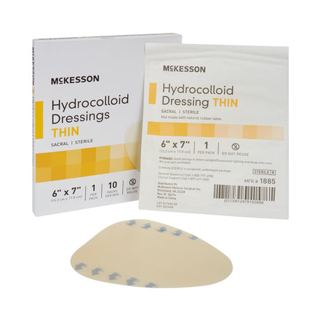 Thin Hydrocolloid Dressing McKesson Film Backing 6 X 7 Inch Sacral Hydrocolloid - BeHope