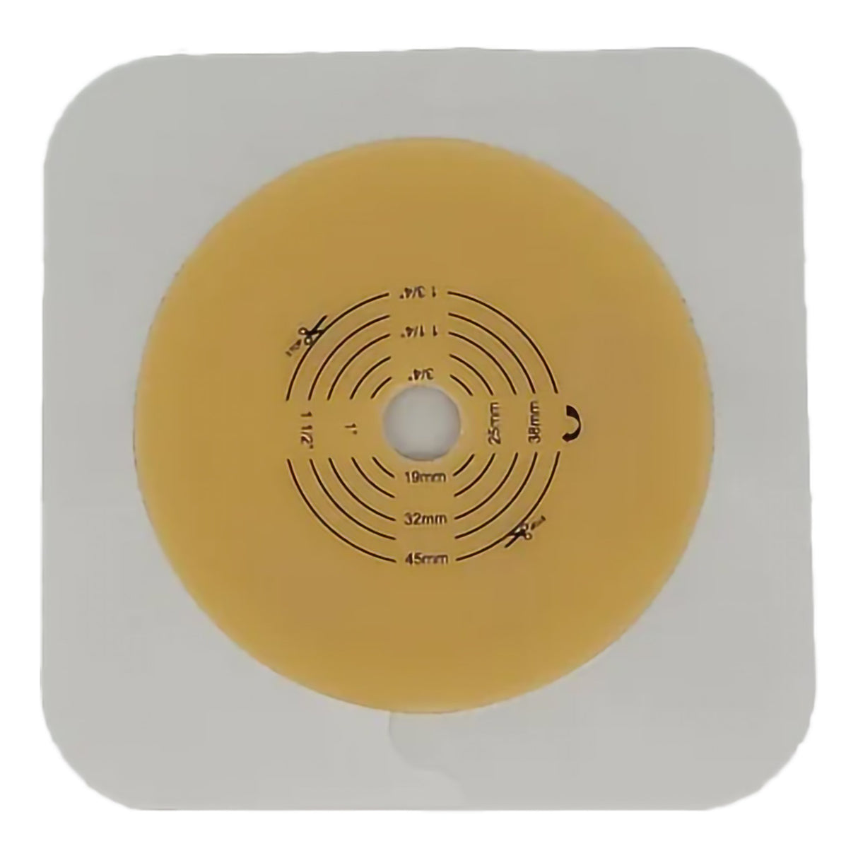 Ostomy Barrier Trim to Fit, Extended Wear Adhesive Tape Collar 57 mm Flange Red Code System Up to 1-3/4 Inch Opening 5 X 5 Inch - BeHope