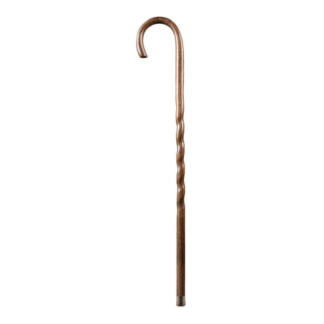 Round Handle Cane Brazos™ Twisted Wood 37 Inch Height Brown Oak - BeHope