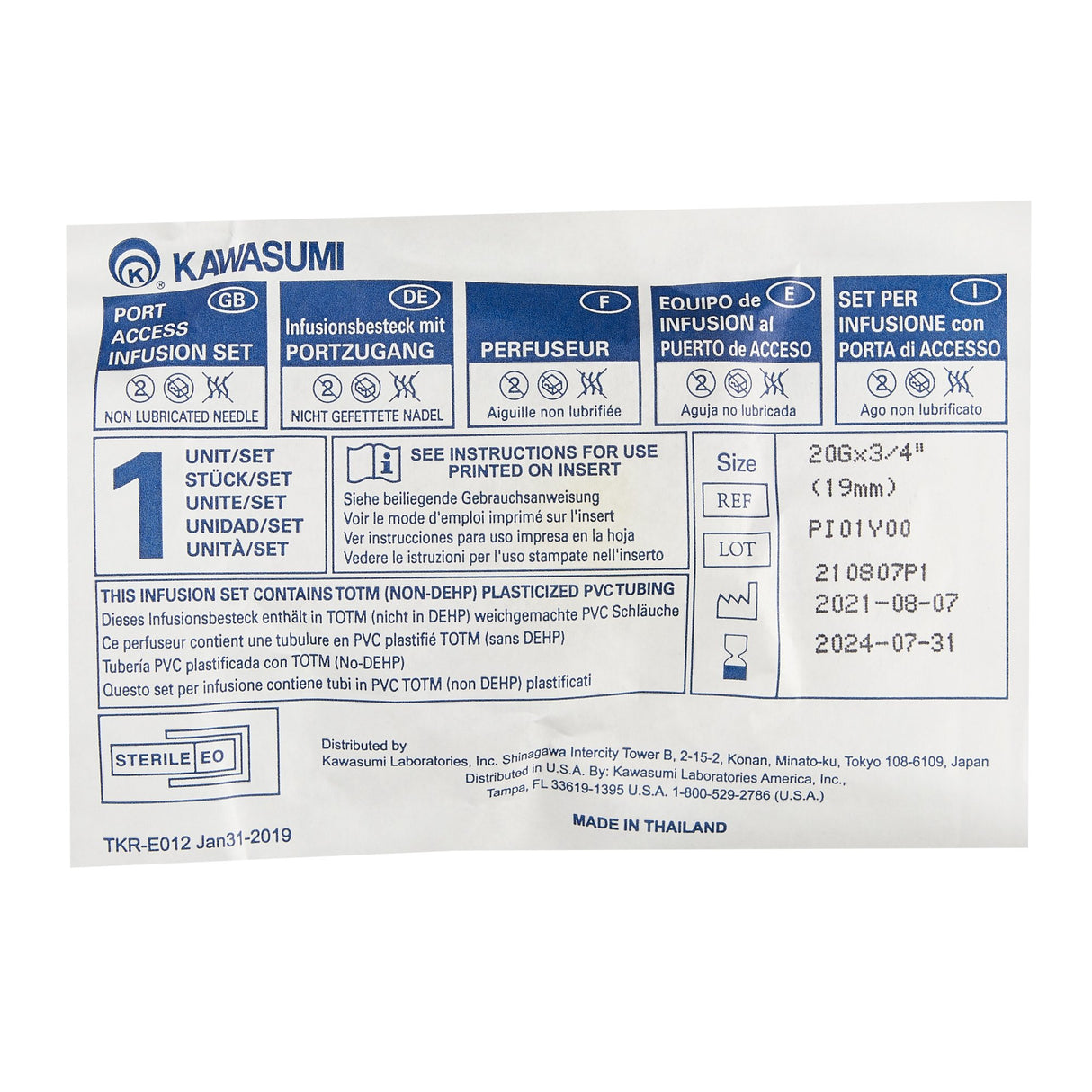 Huber Infusion Set Kawasumi for Reliable IV Therapy - BeHope