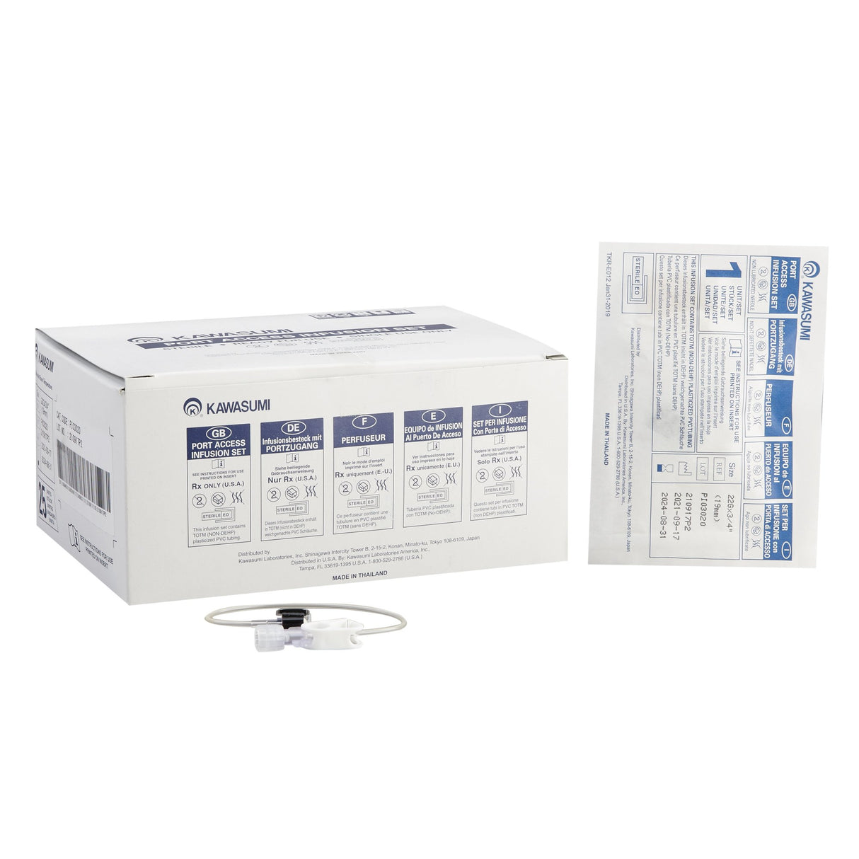 Huber Infusion Set Kawasumi 22 Gauge 3/4 Inch 8 Inch Tubing Without Port - BeHope