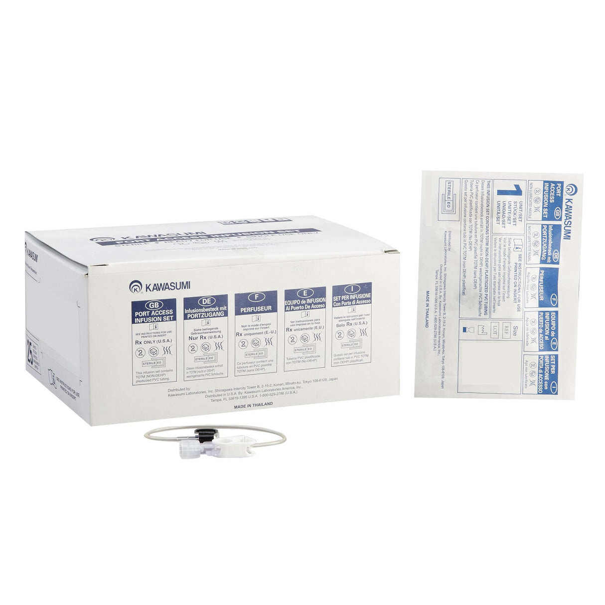 Huber Infusion Set Kawasumi 22 Gauge 1 Inch 8 Inch Tubing Without Port - BeHope