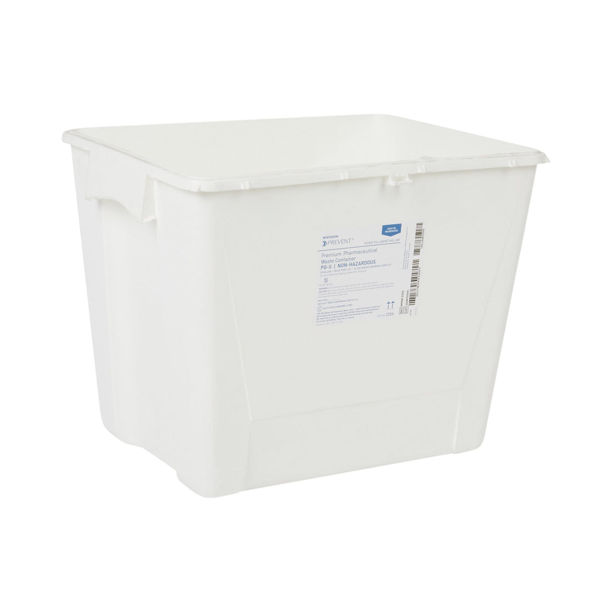 Pharmaceutical Waste Container McKesson Prevent® White Base 13-1/2 H X 17-3/10 W X 13 L Inch Vertical Entry 8 Gallon - BeHope
