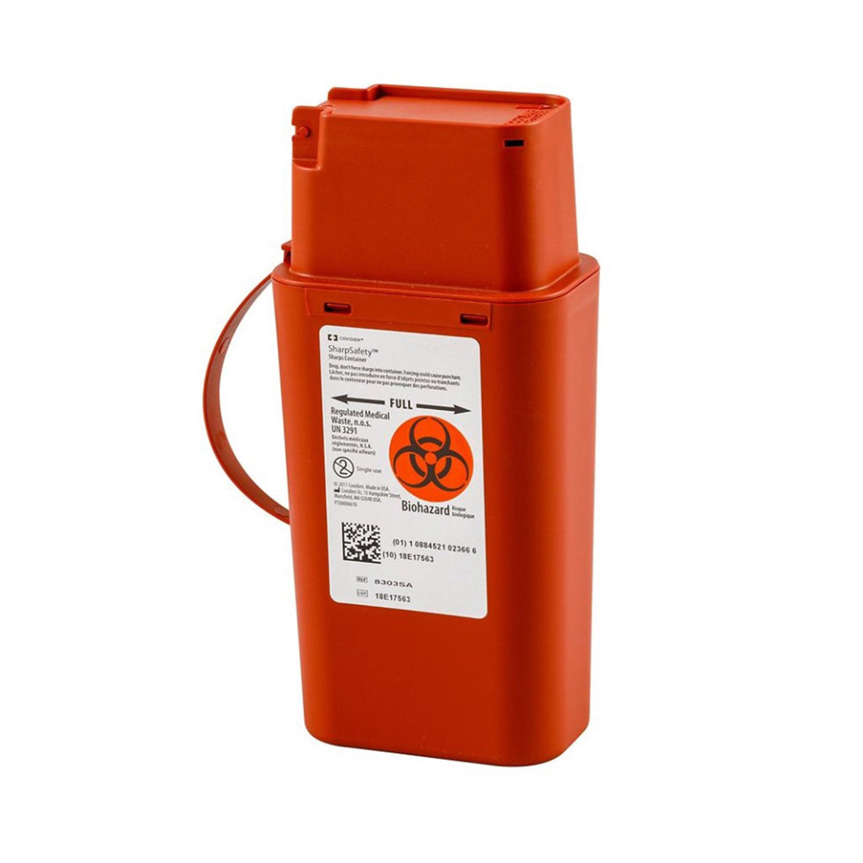 Pocket Shuttle Sharps Container SharpSafety™ Red Base 8-3/4 H X 2-1/2 D X 4-1/2 W Inch Vertical Entry 0.25 Gallon - BeHope