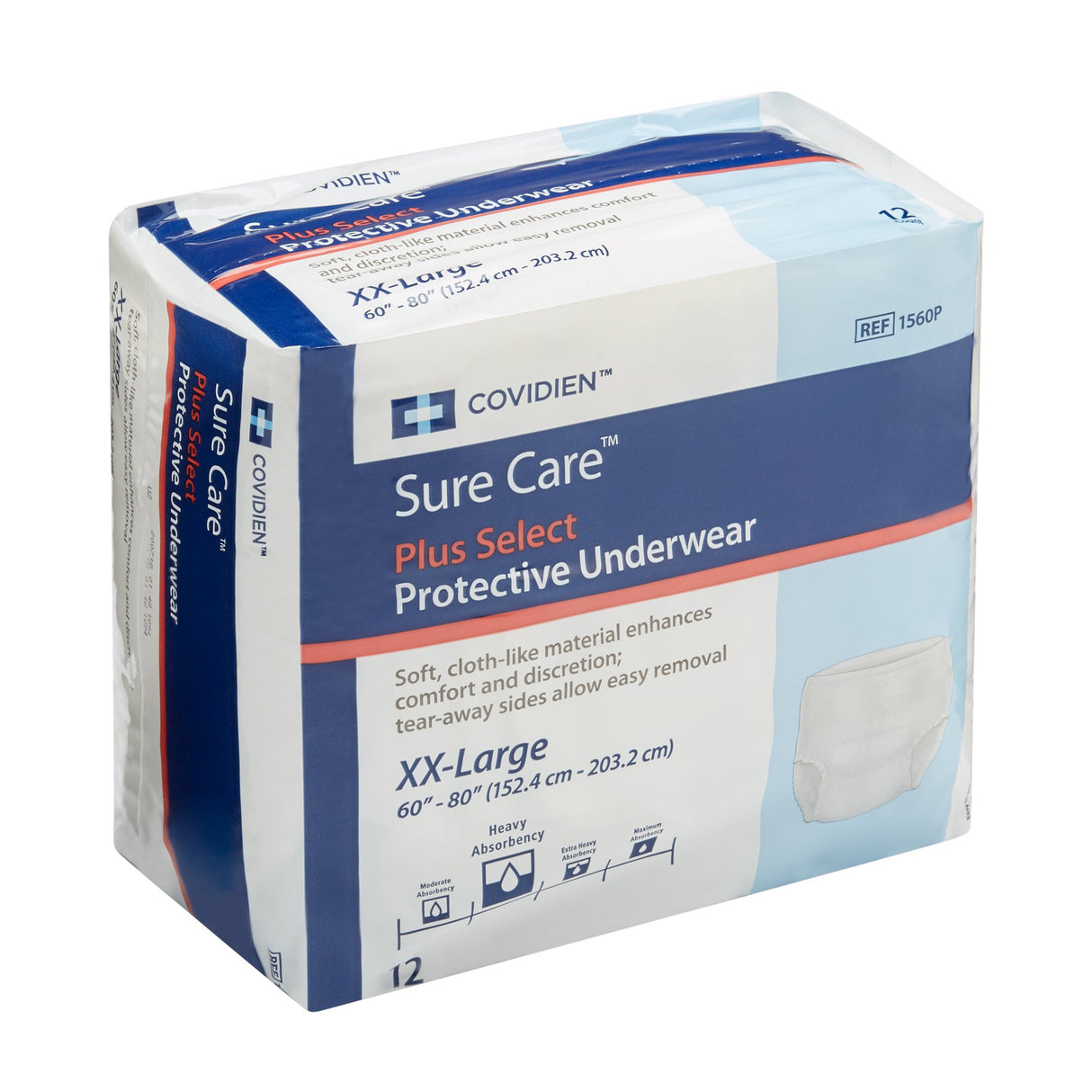 Unisex Adult Absorbent Underwear Sure Care™ Plus Select Pull On with Tear Away Seams 2X-Large Disposable Heavy Absorbency - BeHope