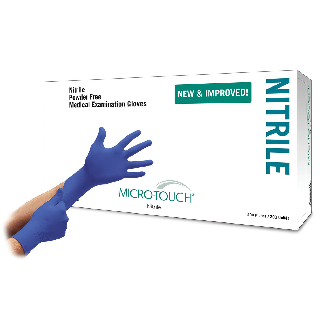 Exam Glove Micro-Touch® Nitrile Large NonSterile Nitrile Standard Cuff Length Textured Fingertips Blue Chemo Tested - BeHope