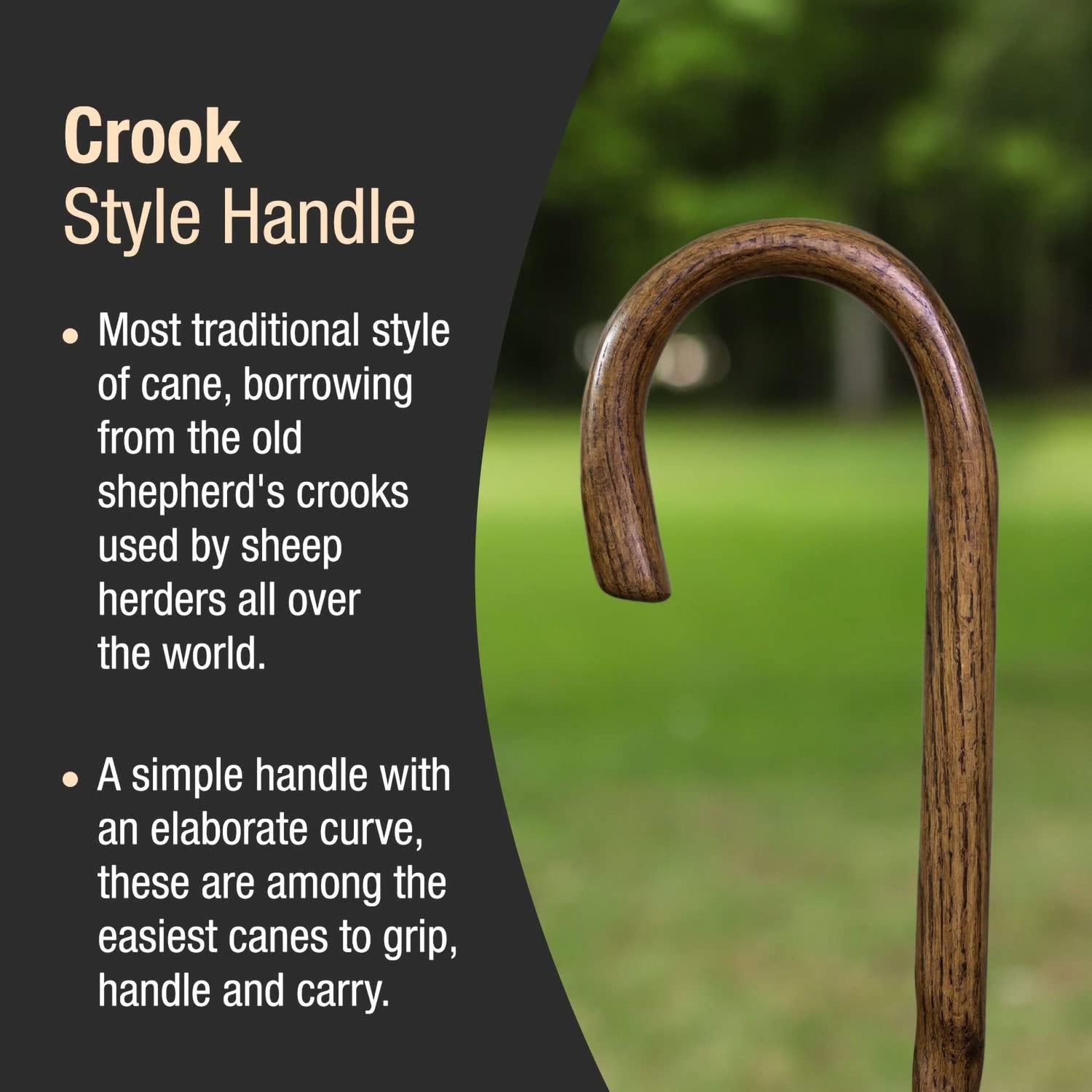 Round Handle Cane Brazos™ Twisted Wood 37 Inch Height Brown Oak - BeHope
