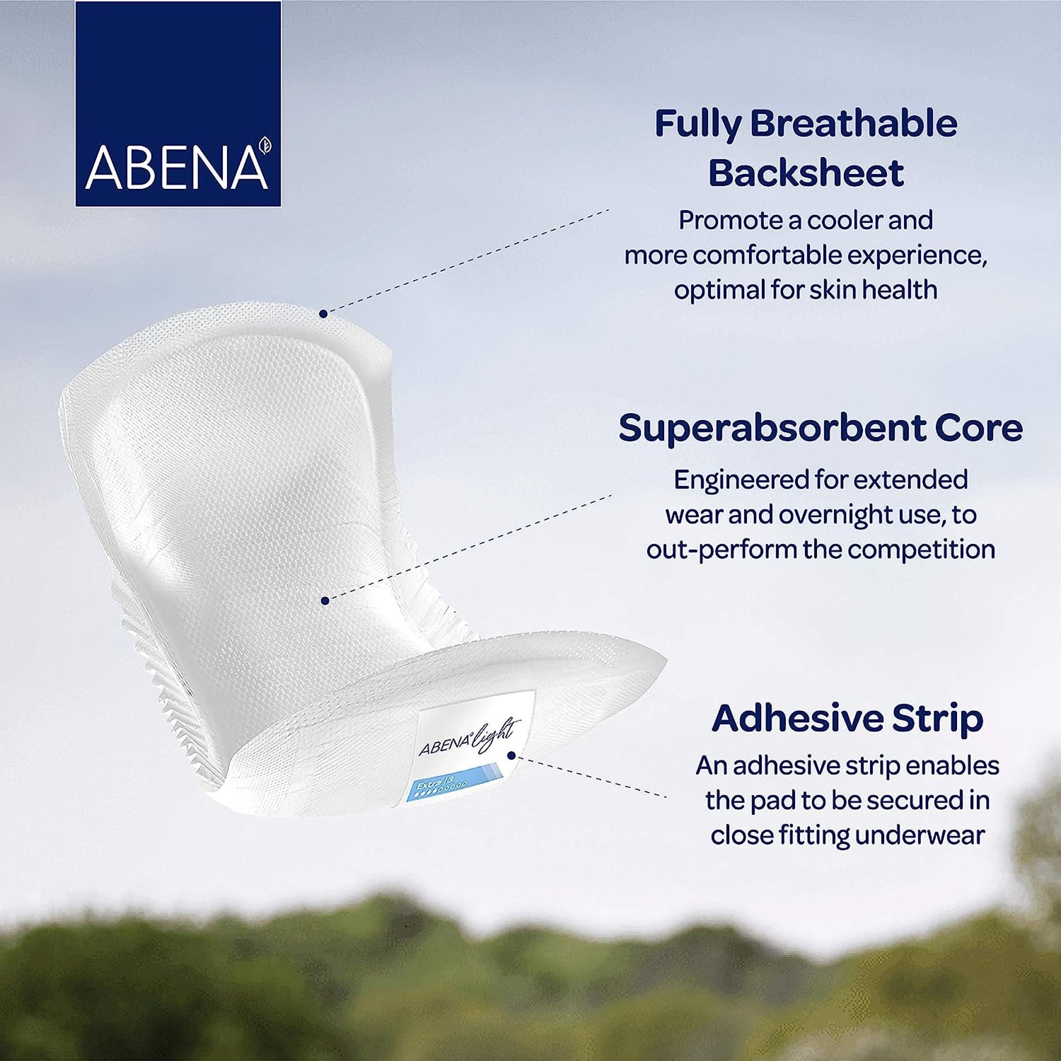 Bladder Control Pad Abena™ Light Extra 13 Inch Length Light Absorbency Fluff / Polymer Core One Size Fits Most - BeHope