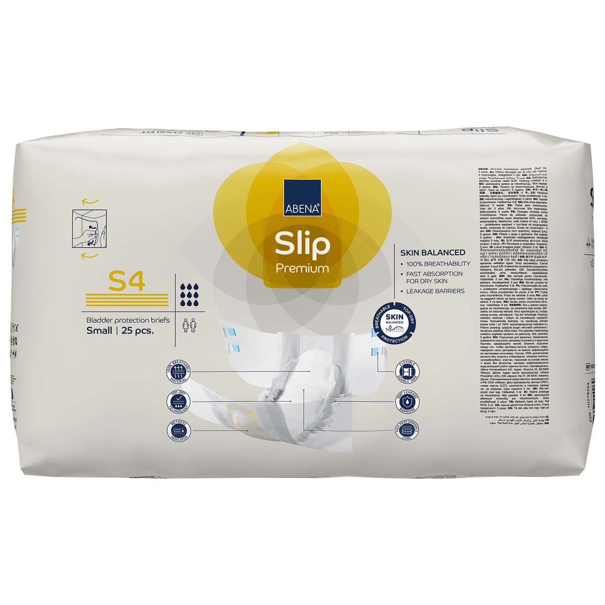 Unisex Adult Incontinence Brief Abena® Slip Premium S4 Small Disposable Heavy Absorbency - BeHope