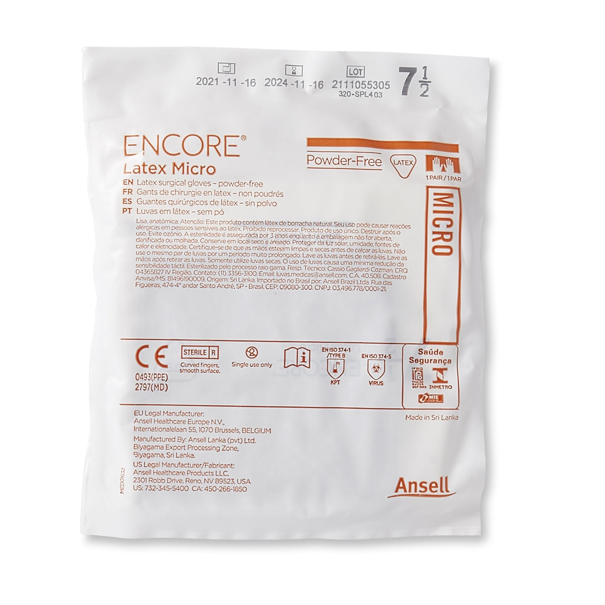 Surgical Glove Encore® Latex Micro-textured Double Gloving Chemo Tested - BeHope
