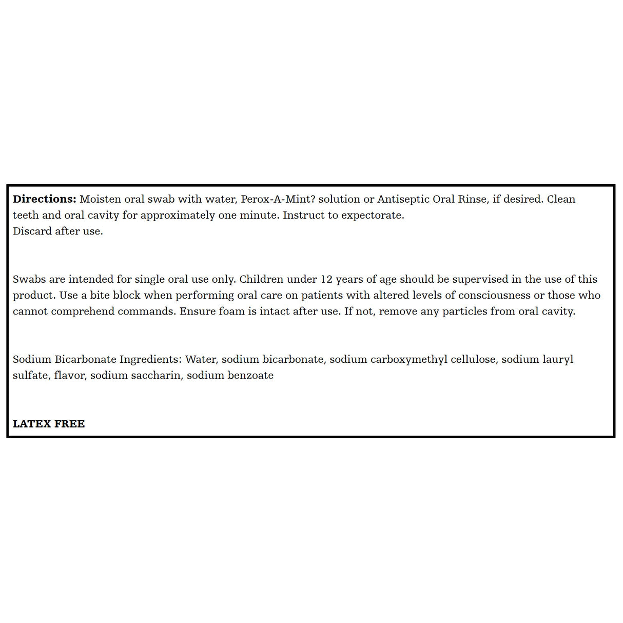 Oral Swab Toothette® Plus Sodium Bicarbonate Foam Tip 20 per Pack - BeHope