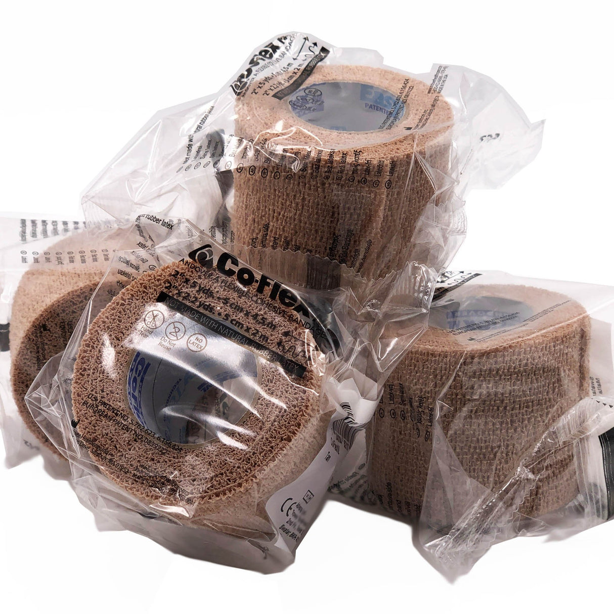 Cohesive Bandage CoFlex® NL 2 Inch X 5 Yard Self-Adherent Closure Tan NonSterile 12 lbs. Tensile Strength - BeHope
