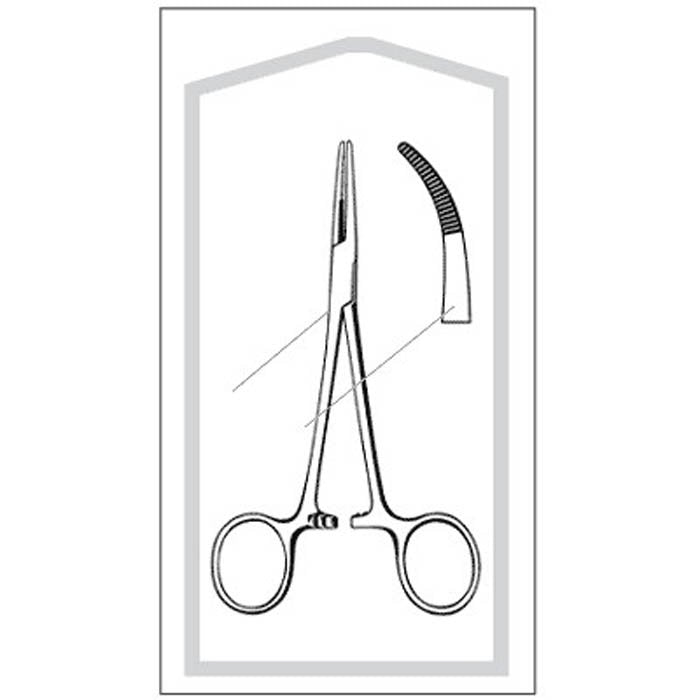 Hemostatic Forceps Econo Sterile™ Kelly Sterile Stainless Steel Locking Handle Curved Tips - BeHope