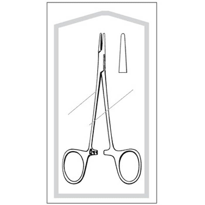 Needle Holder Econo™ Webster 5 Inch Length Straight Smooth Tip Finger Ring Handle - BeHope