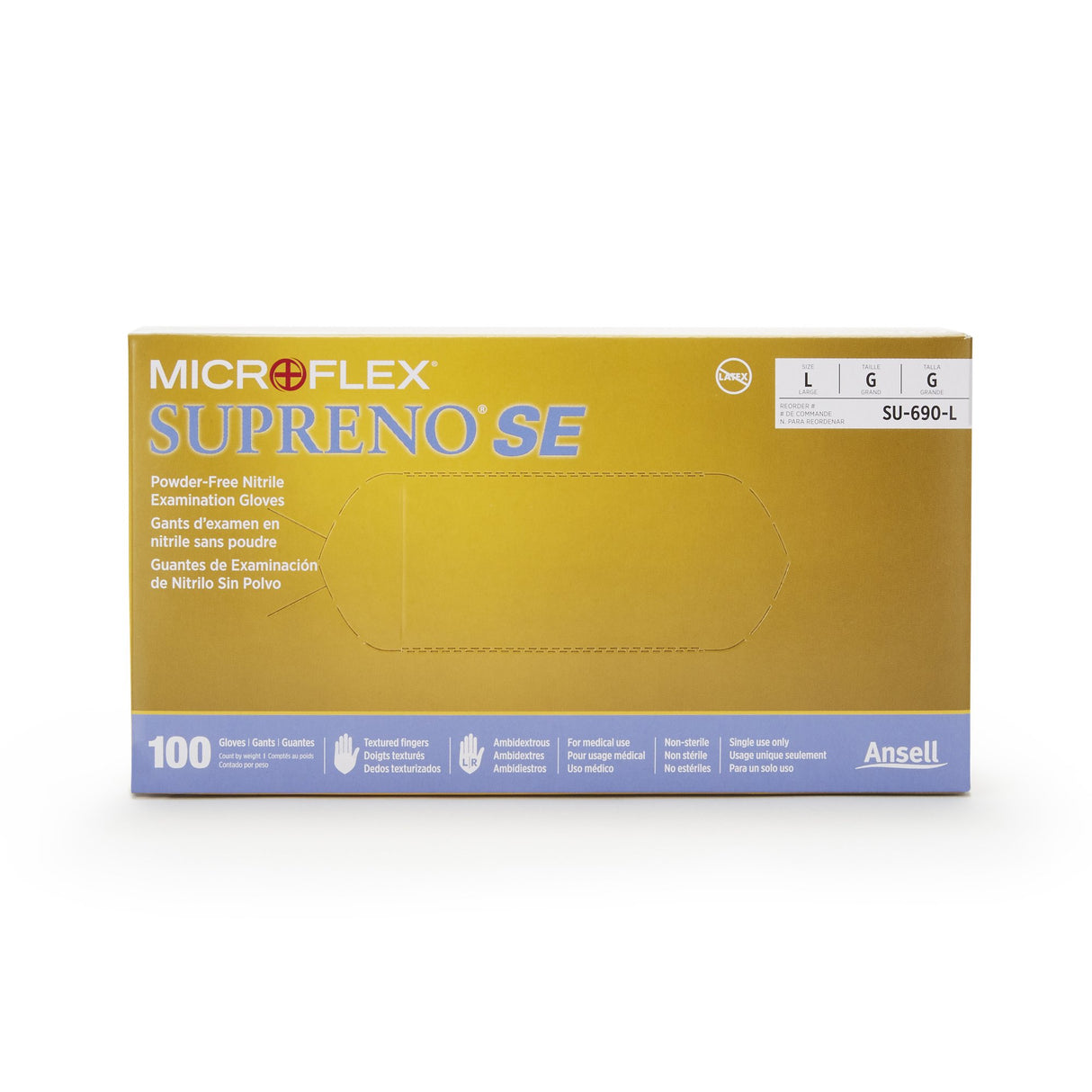Exam Glove Supreno® Se Nonsterile Nitrile Standard Cuff Polymer Coated - BeHope