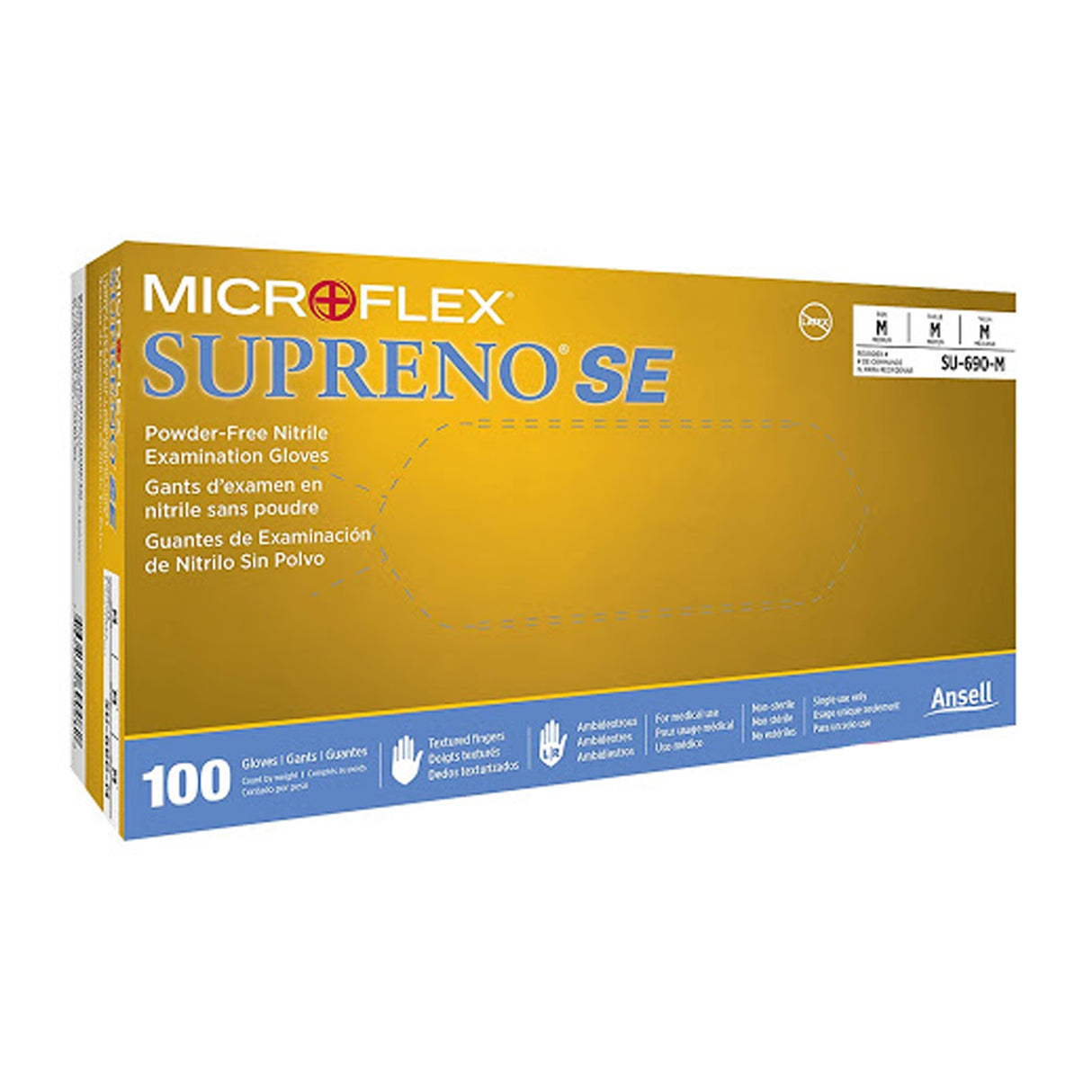 Exam Glove Supreno® Se Nonsterile Nitrile Standard Cuff Polymer Coated - BeHope