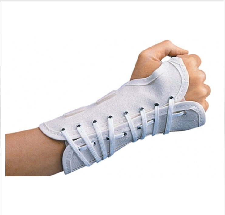 Cock-Up Wrist Brace ProCare® Aluminum / Canvas Right Hand White Small - BeHope