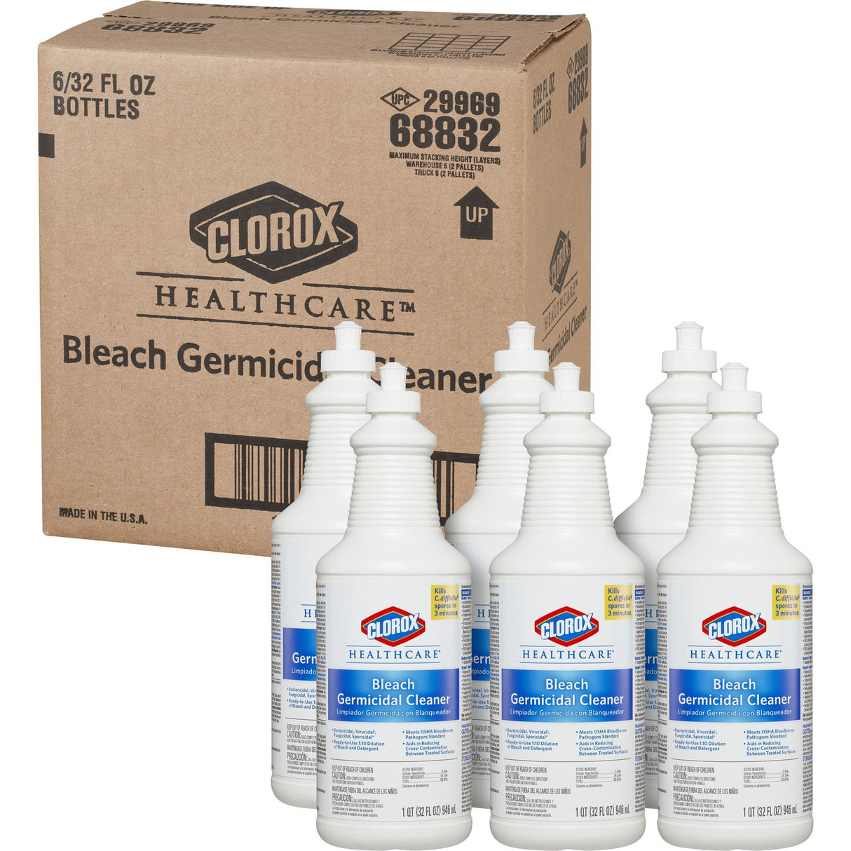 Surface Disinfectant Cleaner Clorox Healthcare® Bleach Germicidal Manual Squeeze Liquid 32 oz. Bottle Fruity Floral Bleach Scent NonSterile - BeHope