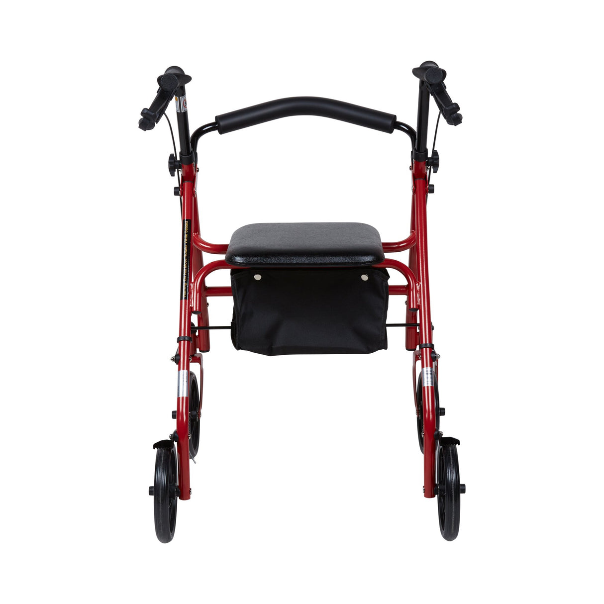4 Wheel Rollator McKesson Red Adjustable Height / Folding Steel Frame - BeHope