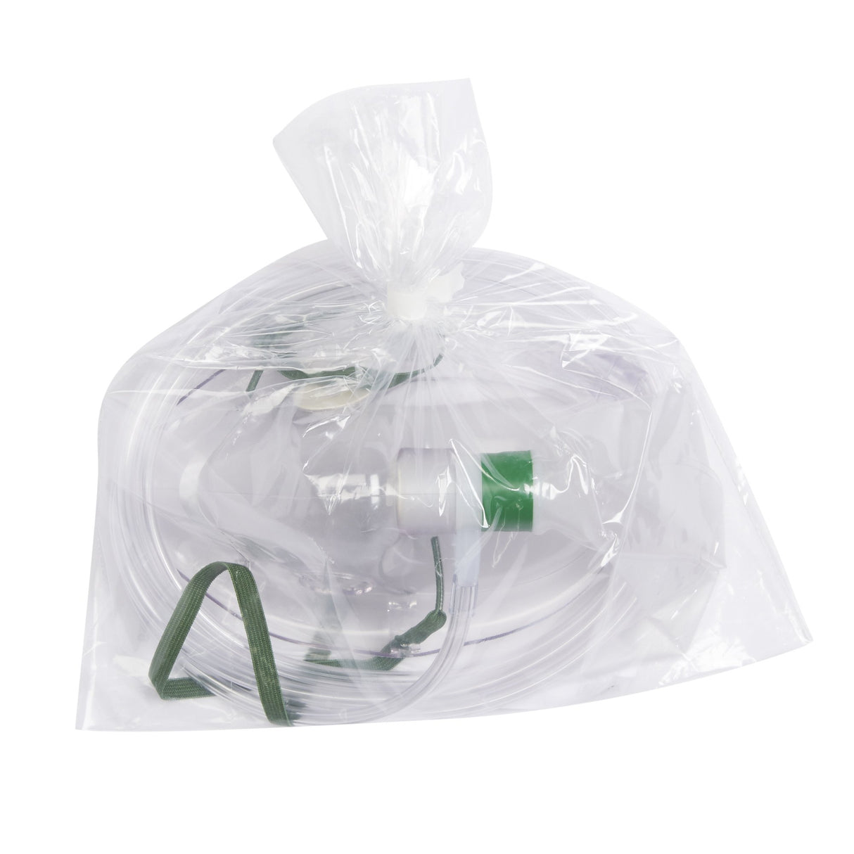 NonRebreather Oxygen Mask Elongated Style Adult One Size Fits Most Adjustable Head Strap / Nose Clip - BeHope