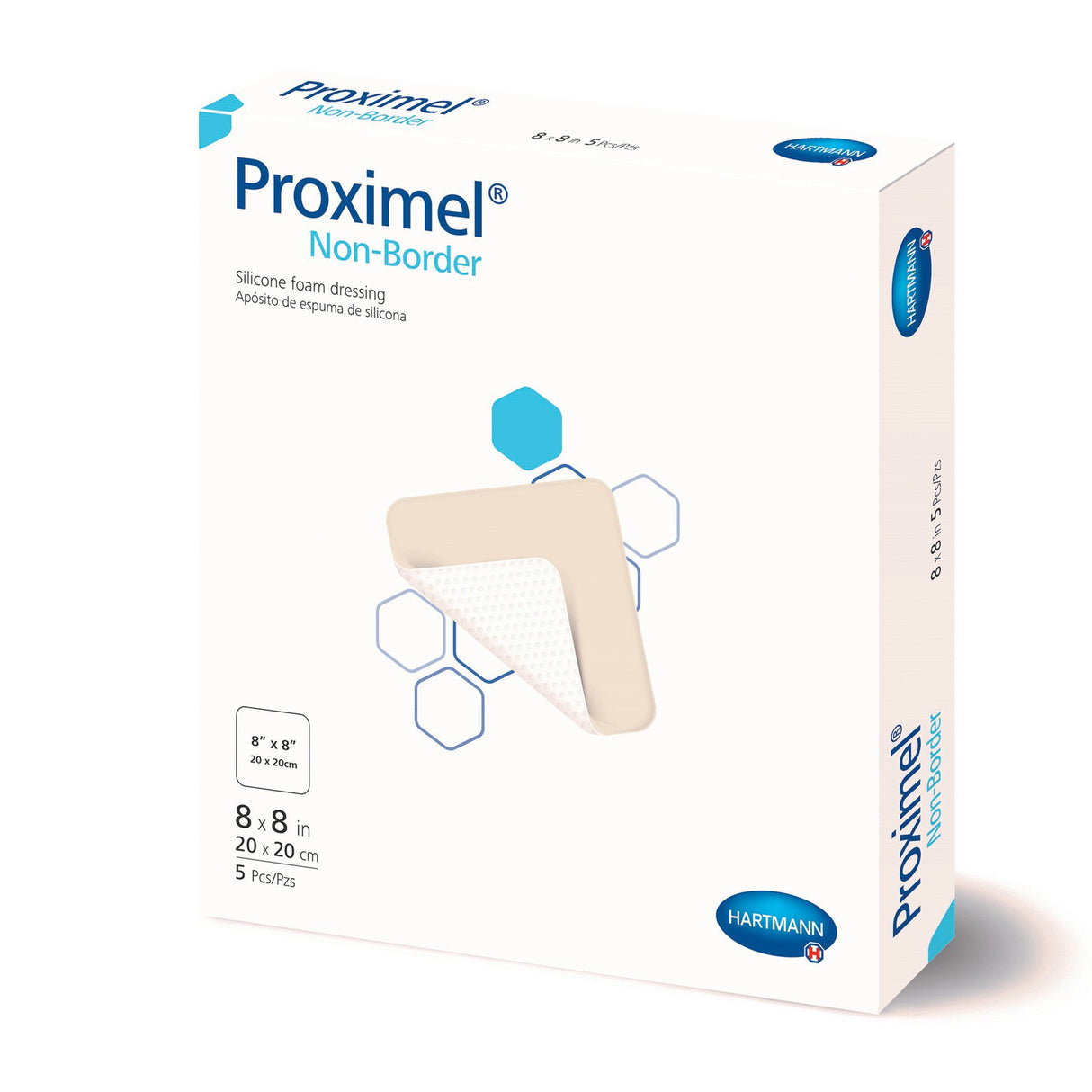 Foam Dressing Proximel® Non-Border 8 X 8 Inch Without Border Waterproof Backing Silicone Face Square Sterile - BeHope
