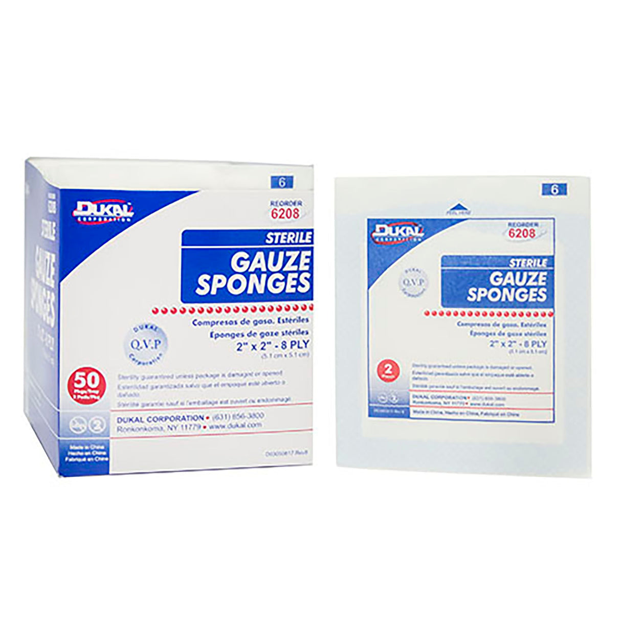 Gauze Sponge Dukal™ 2 X 2 Inch 8-Ply Sterile 2 per Pack - BeHope