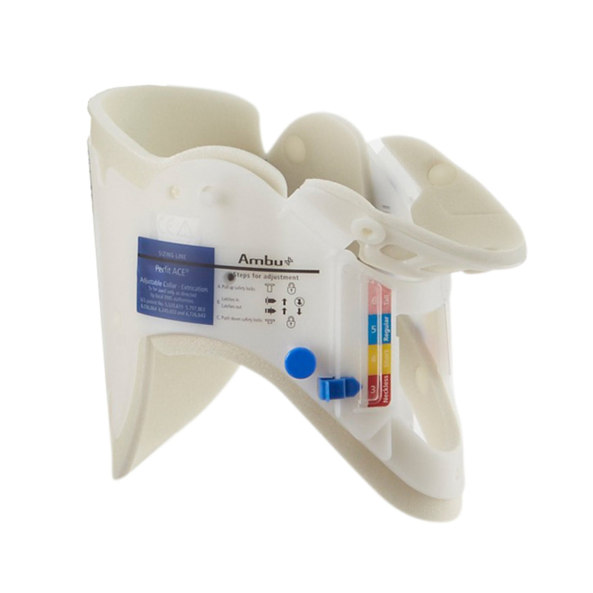 Extrication Cervical Collar Ambu® Perfit ACE™ Preformed Adult One Size Fits Most One-Piece / Trachea Opening Adjustable Height Adjustable Neck Circumference - BeHope