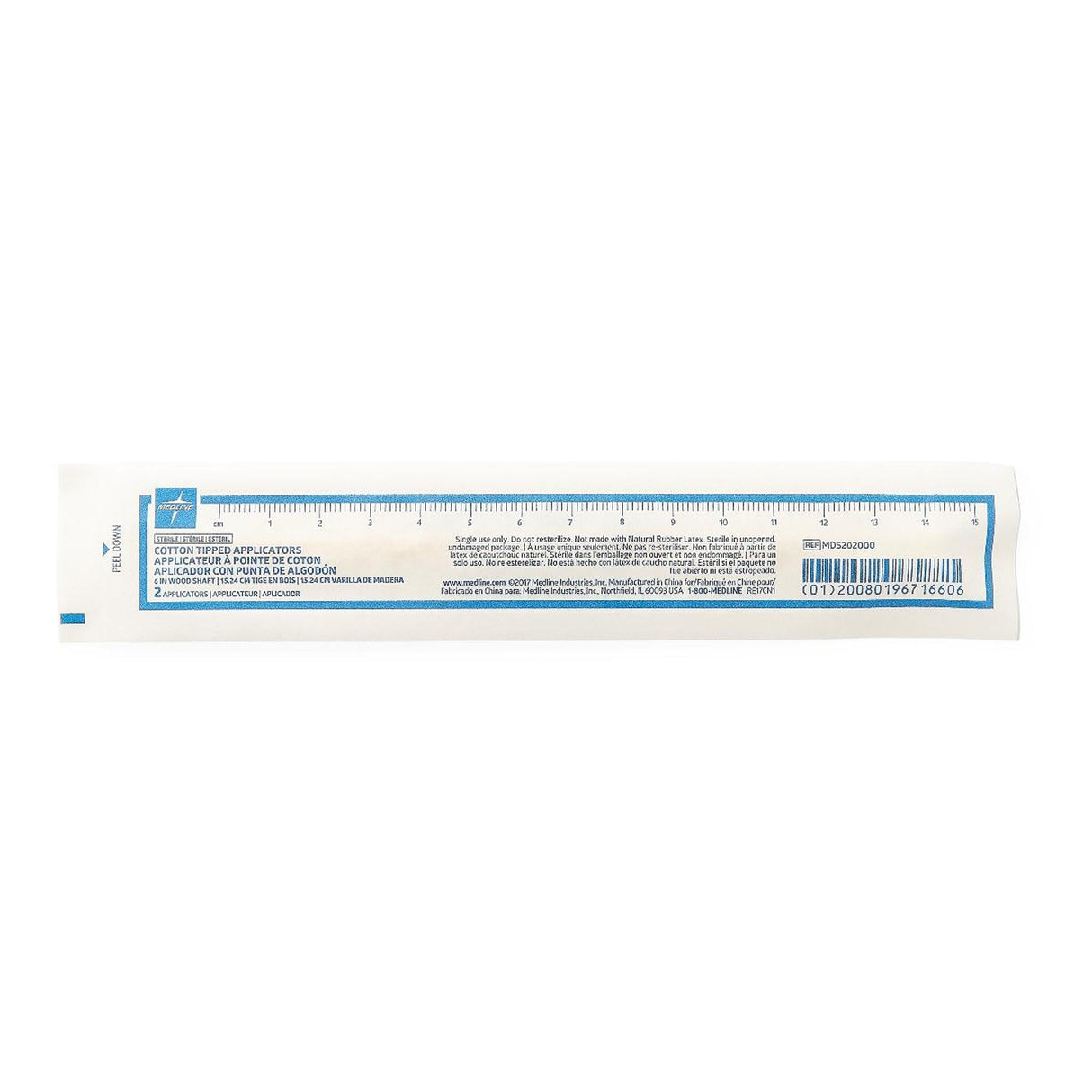 Swabstick Cotton Tip Wood Shaft 6 Inch Sterile 2 Per Pack