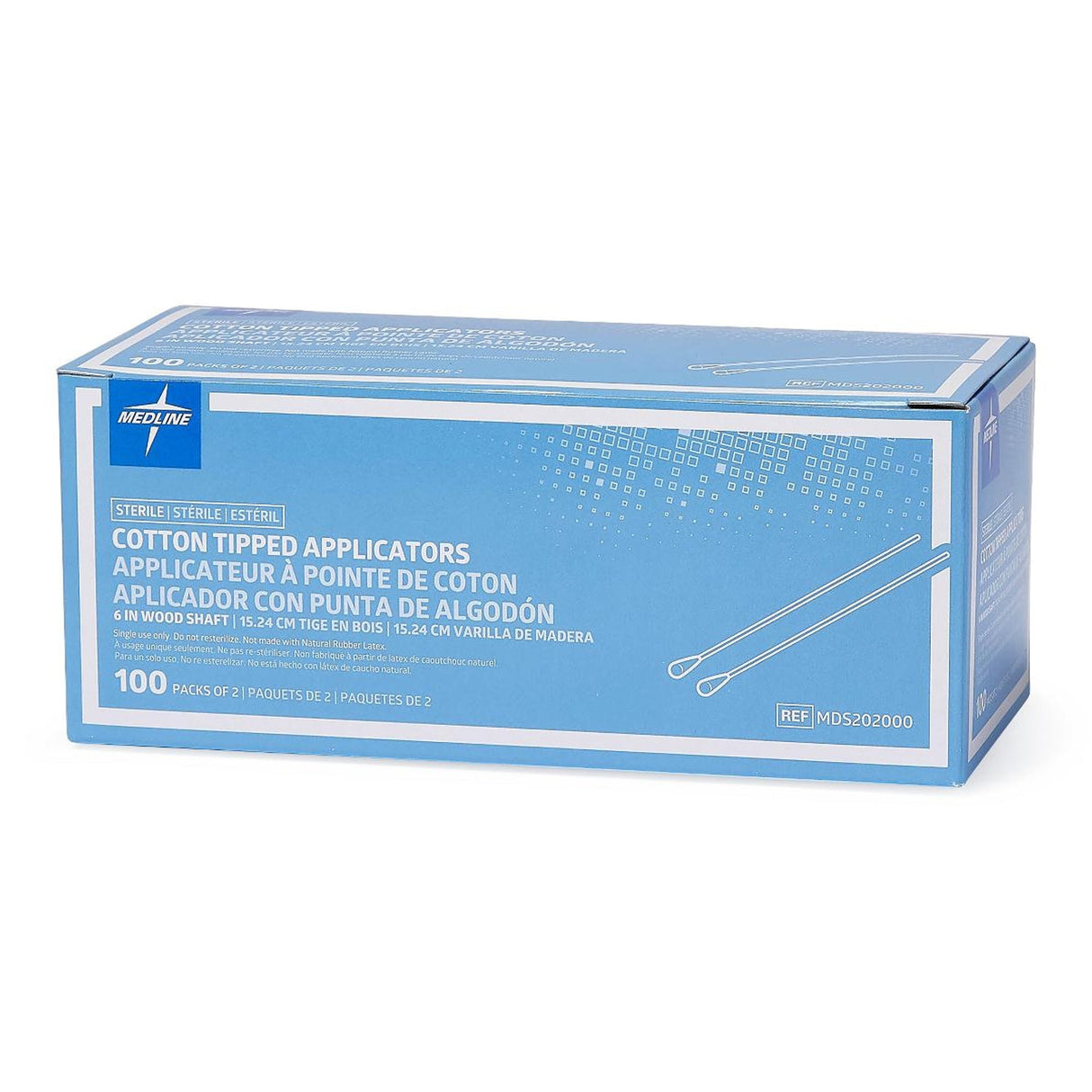 Swabstick Cotton Tip Wood Shaft 6 Inch Sterile 2 Per Pack