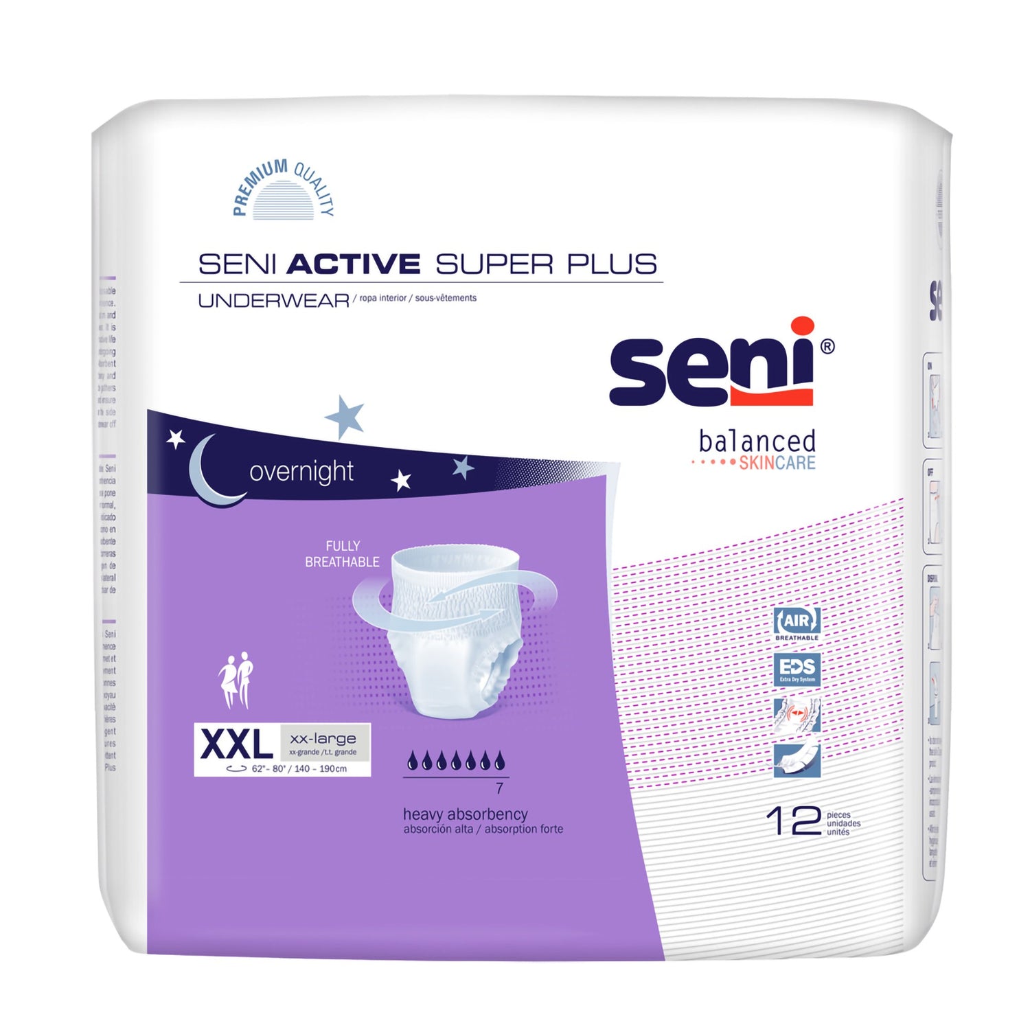 Unisex Adult Absorbent Underwear Seni® Active Super Plus Pull On with Tear Away Seams 2X-Large Disposable Heavy Absorbency - BeHope