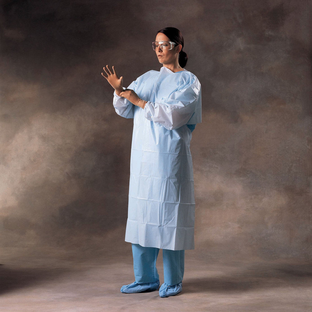 Protective Procedure Gown X-Large Blue NonSterile ASTM F1671 Disposable - BeHope