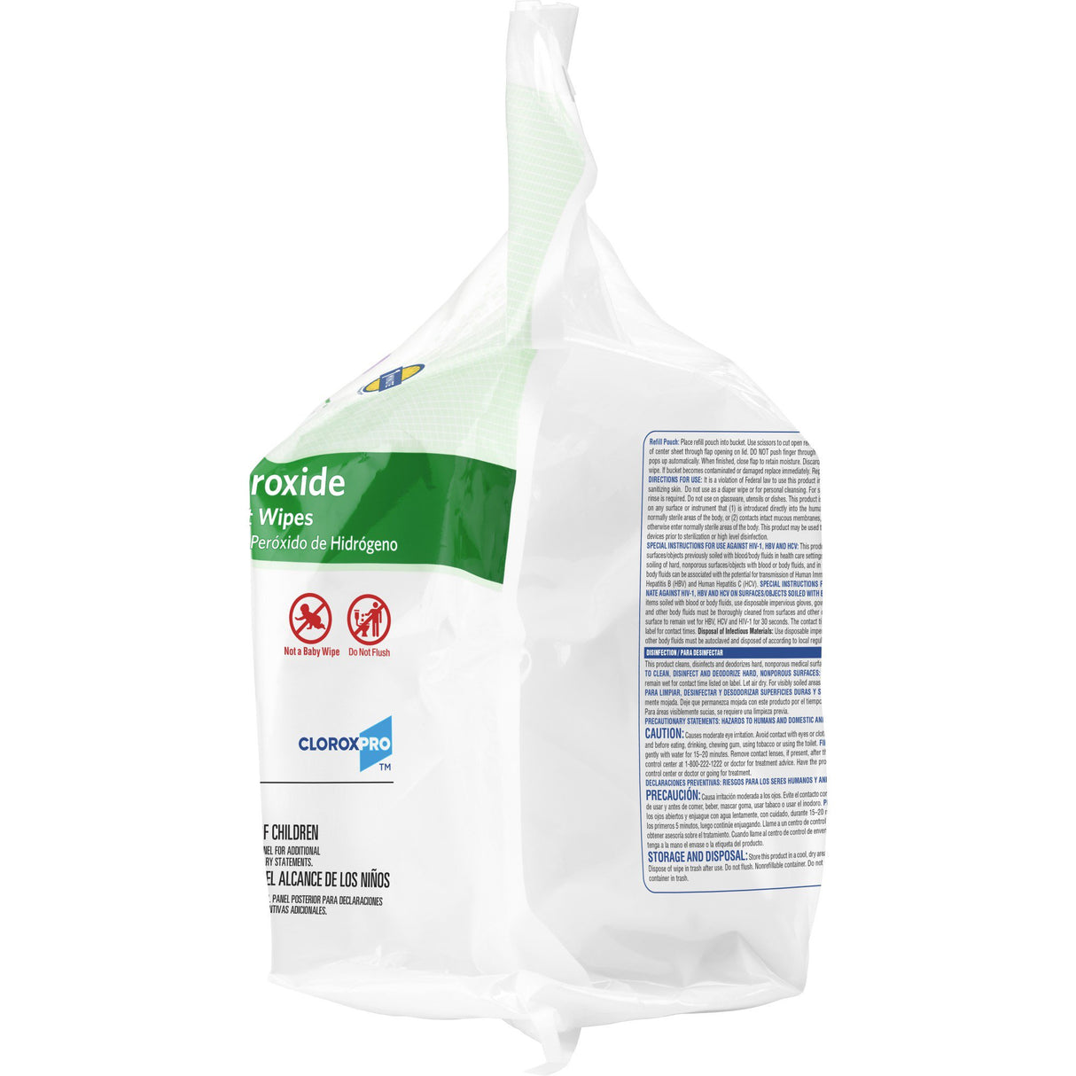 Surface Disinfectant Cleaner Clorox Healthcare® Premoistened Hydrogen Peroxide Based Manual Pull Wipe 185 Count Pouch Unscented NonSterile - BeHope