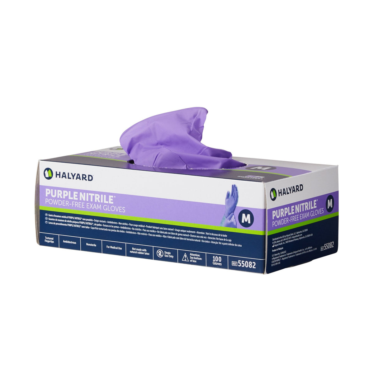 Exam Glove Purple Nitrile® Medium NonSterile Nitrile Standard Cuff Length Textured Fingertips Purple Chemo Tested - BeHope