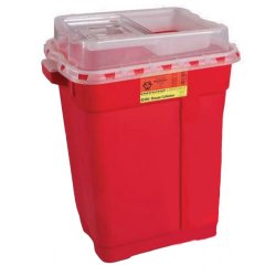 Sharps Container BD™ Red Base 26-1/4 H X 20 W X 14-3/4 D Inch Vertical Entry 19 Gallon - BeHope