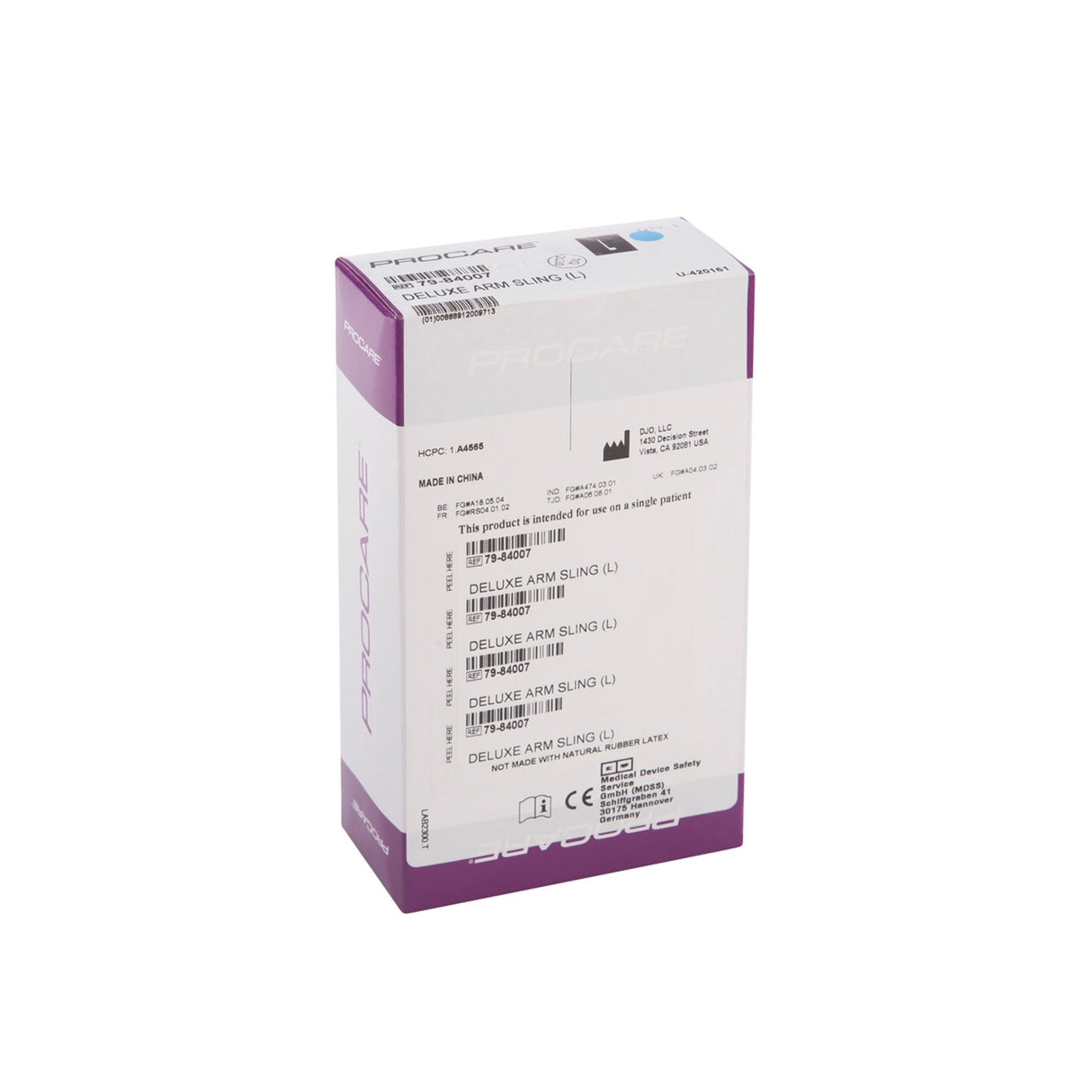 Arm Sling with Shoulder Pad Procare® Deluxe D-Ring / Hook and Loop Strap Closure Large - BeHope