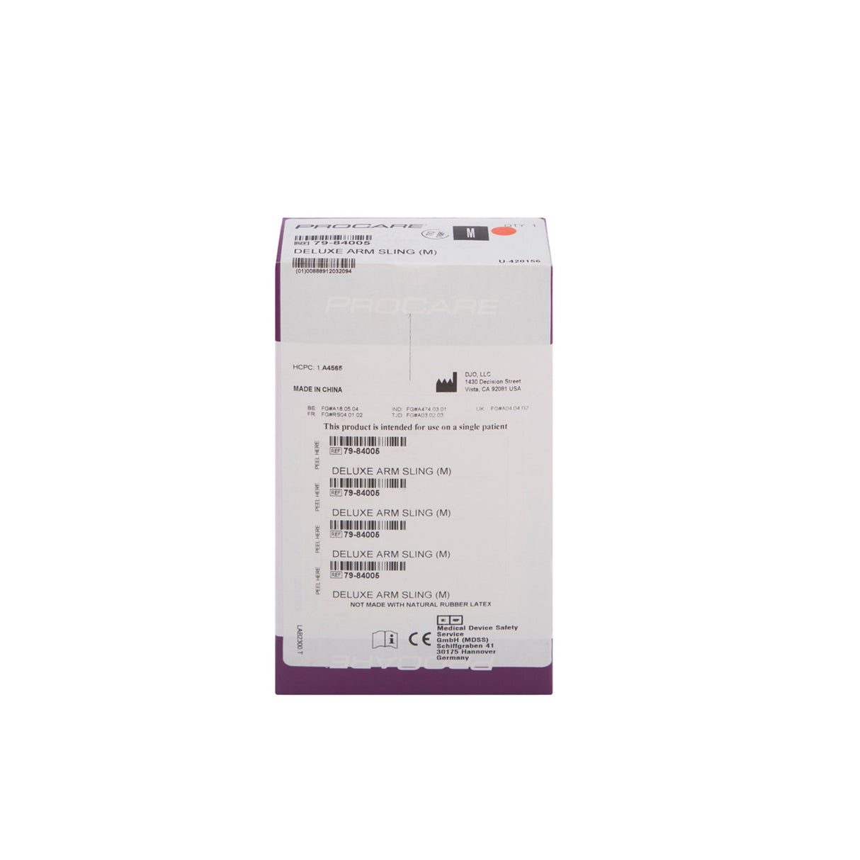 Arm Sling with Shoulder Pad Procare® Deluxe D-Ring / Hook and Loop Strap Closure Medium - BeHope