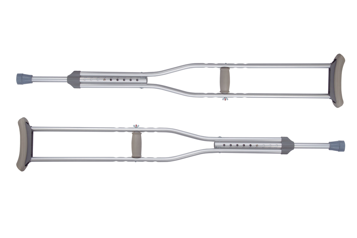Underarm Crutches ProCare® Adult 5 Foot 2 Inch to 5 Foot 10 Inch User Height Aluminum Frame 300 lbs. Weight Capacity - BeHope
