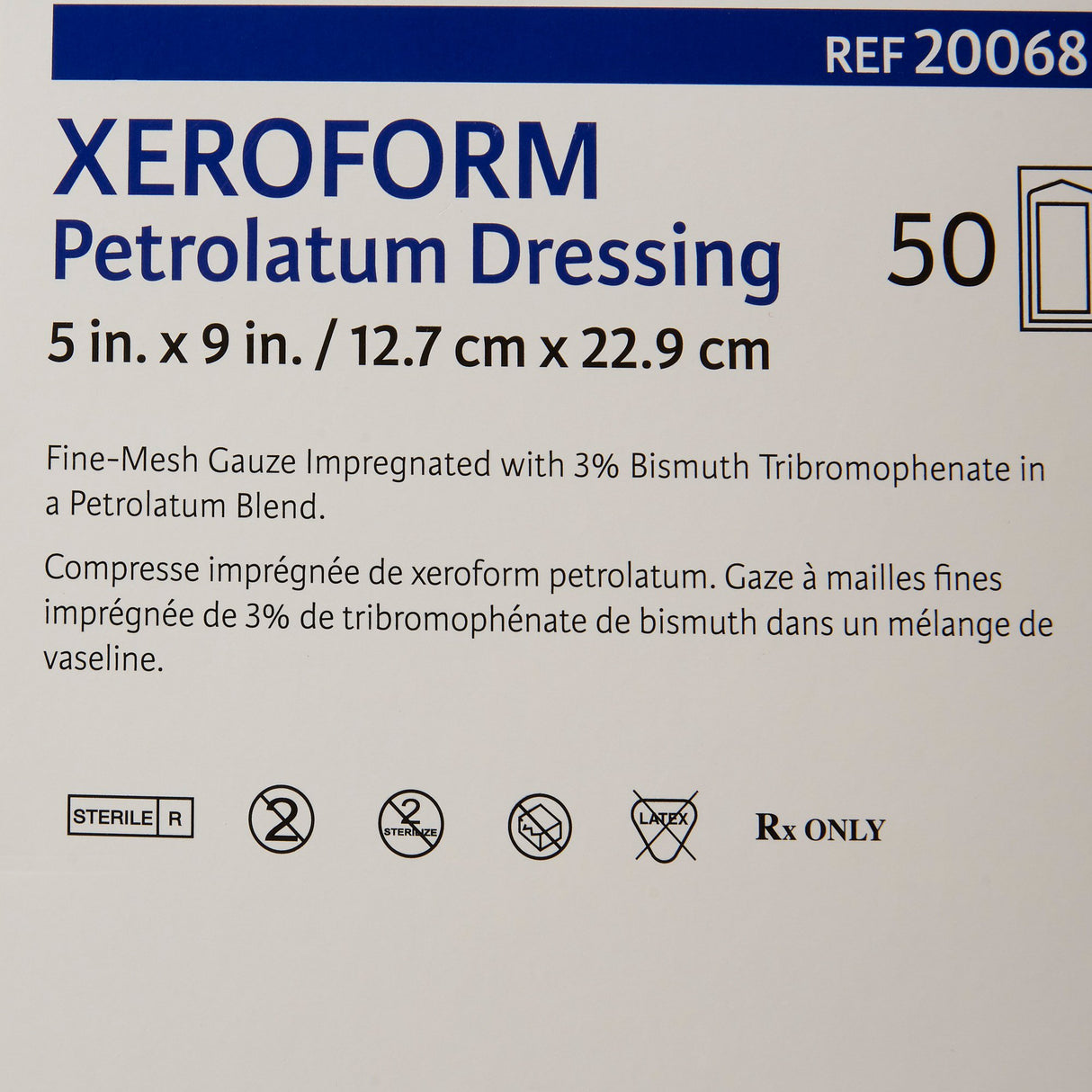 Xeroform Petrolatum Impregnated Dressing Xeroformâ„¢ Rectangle 5 X 9 Inch Sterile - BeHope