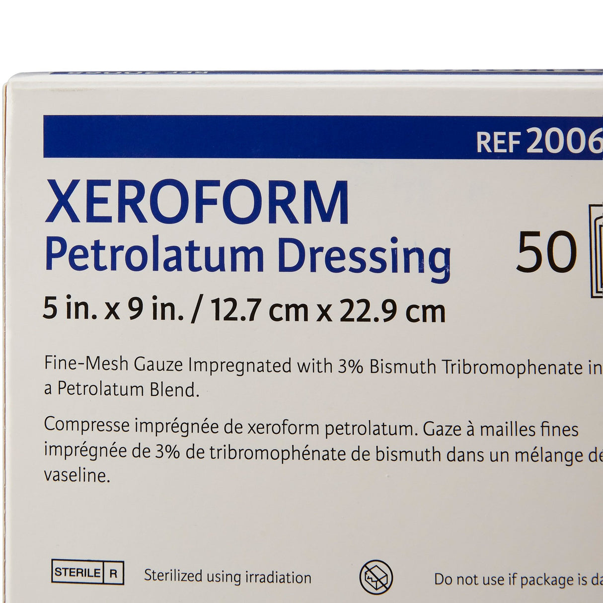 Xeroform Petrolatum Impregnated Dressing Xeroformâ„¢ Rectangle 5 X 9 Inch Sterile - BeHope