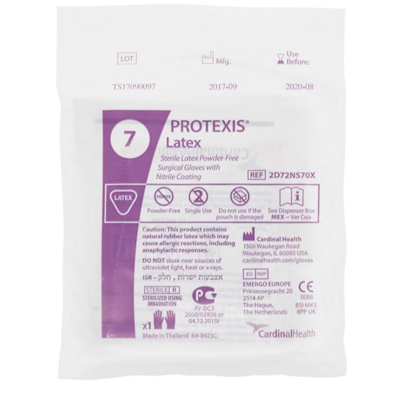 Surgical Glove Protexis™ Latex Size 7 Sterile Latex Standard Cuff Length Smooth Light Brown Not Chemo Approved - BeHope