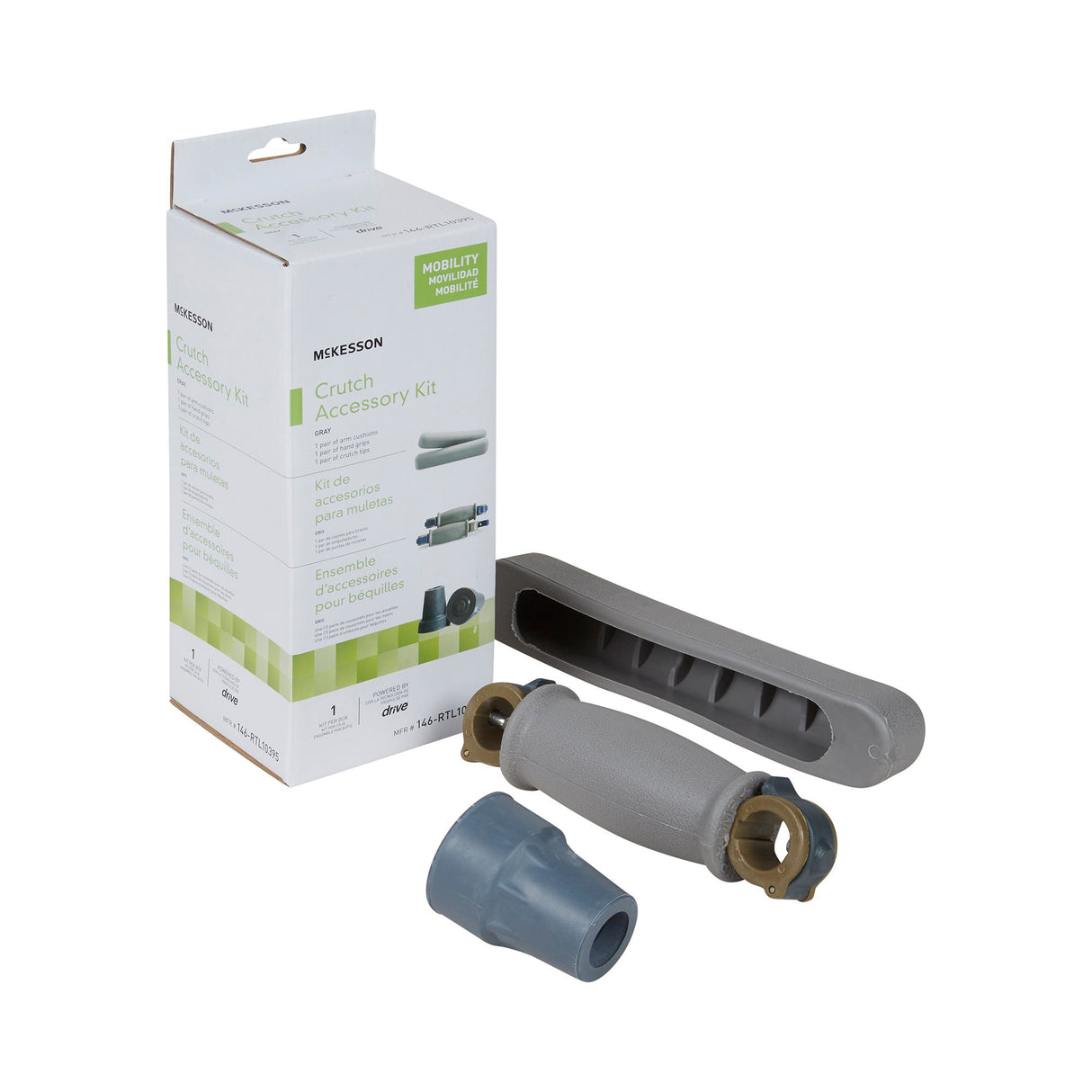 McKesson Crutch Accessory Kit For use with McKesson Universal Quick-Adjust Aluminum Crutch, MFR # 146-RTL10433 - BeHope