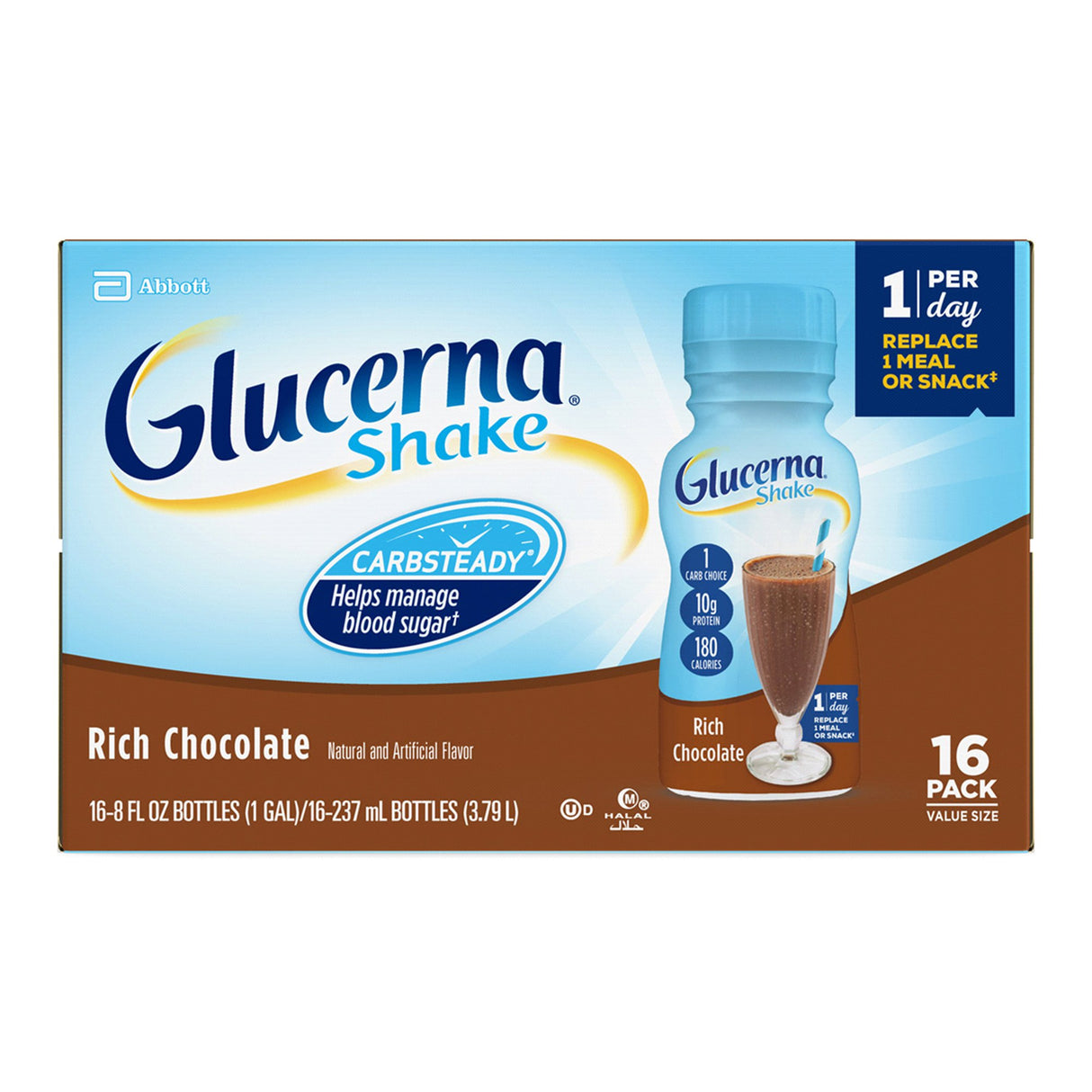 Oral Supplement Glucerna® Original Shake Rich Chocolate Flavor Liquid 8 oz. Bottle - BeHope