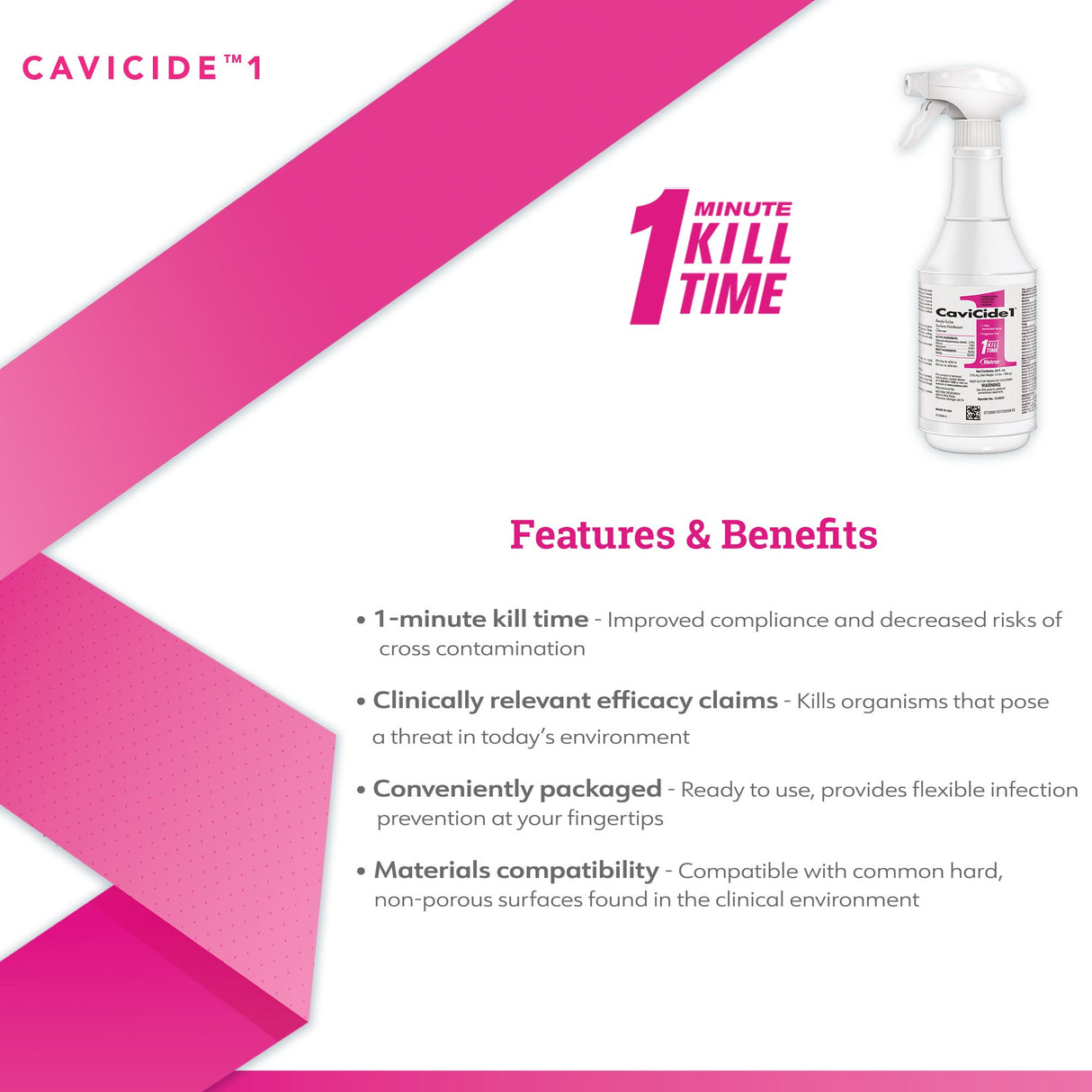 Surface Disinfectant Cleaner CaviCide1™ Alcohol Based Trigger Spray Liquid 24 oz. Bottle Alcohol Scent NonSterile - BeHope