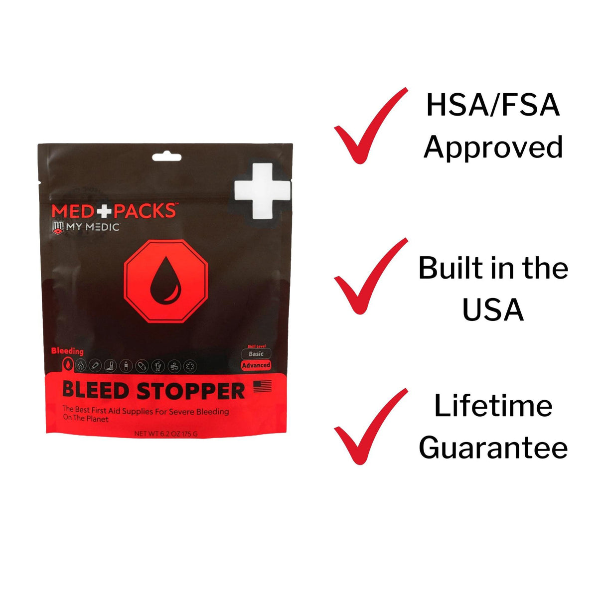 First Aid Kit My Medic™ MED PACKS Bleed Stopper Plastic Pouch - BeHope