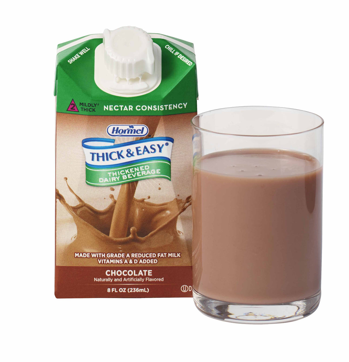 Thickened Beverage Thick & Easy® Dairy 8 oz. Carton Chocolate Flavor Liquid IDDSI Level 2 Mildly Thick - BeHope